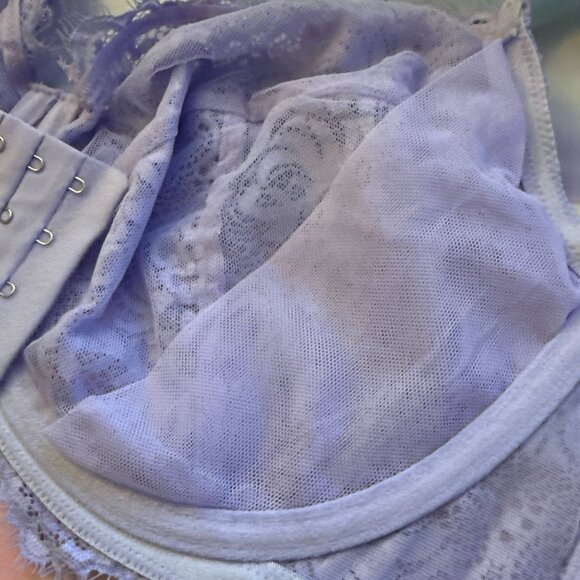 HSIA Bra 38DD Purple Lace Sheer Back Closure Underwire - Picture 7 of 14